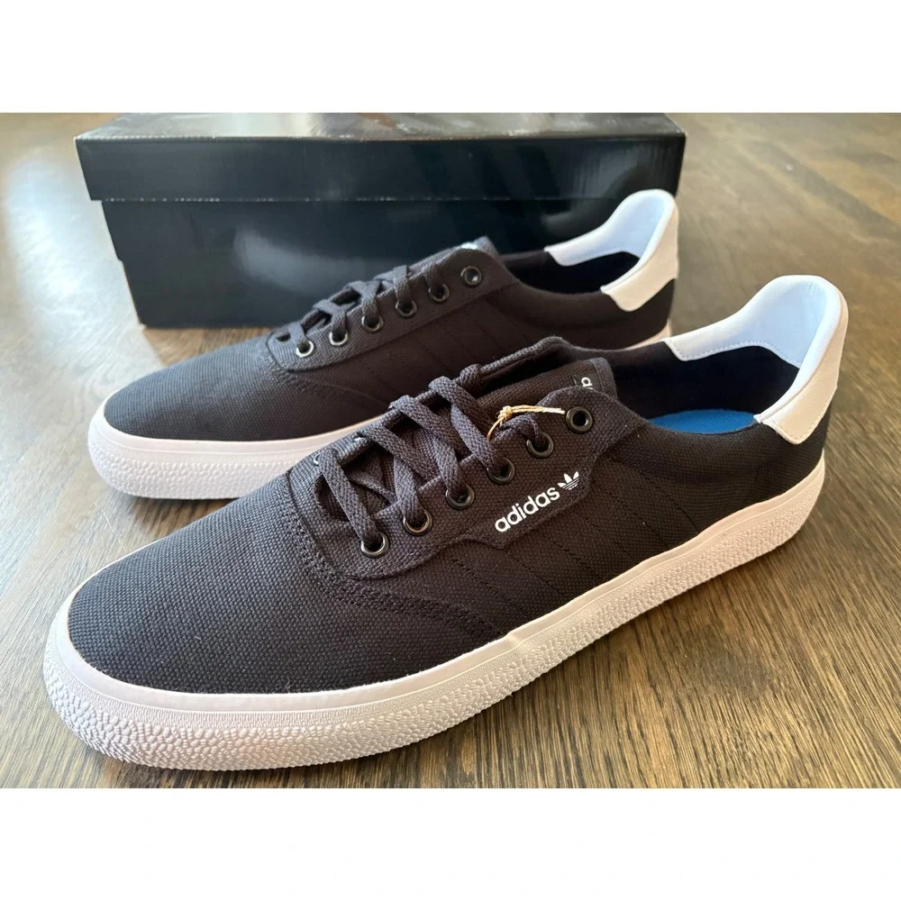 Adidas 3MC Core Black White Canvas Skate Shoes B22706 Mens 13 Womens 14